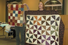Betty-showing-quilts-for-troops